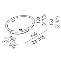 Раковина Agape Spoon 60х45х16 см овальная цвет: белый схема 2