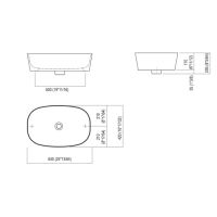 Раковина Agape Neb накладная овальная 64x42x17 см без отв схема 4