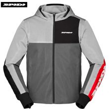 Куртка Spidi Hoodie Net, чёрно-серо-красная