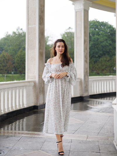 Платье Estate из бамбука "Голубые ветви"