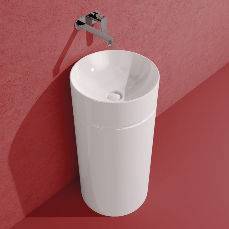 Напольная раковина Flaminia Mono Twin Slim Standing Basin To Wall MTC42P 42х42