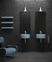 Раковина Flaminia Twin Set Slim Wall Hung Basin 42х42 схема 3