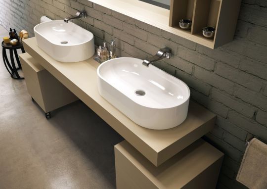 Накладная раковина Flaminia Pass 65 Oval Countertop Basin 65х65 схема 2