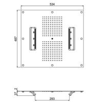 Верхний душ 550х500 мм  Carimali MyDream 23075XN-CRX схема 3