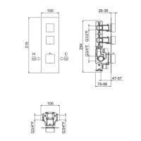 Смеситель Carimali ilQuadro  W21029CR схема 2