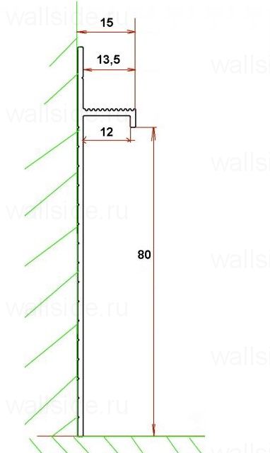 Скрытый плинтус Евротрим 5957.05 анодированный чёрный