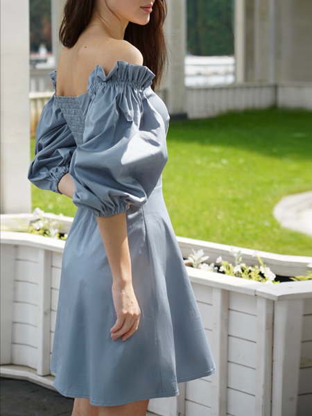 Платье Celesta из хлопка голубое