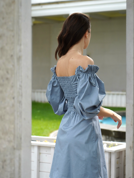 Платье Celesta из хлопка голубое