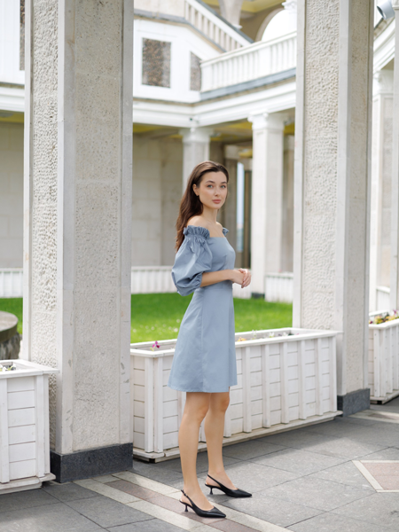 Платье Celesta из хлопка голубое