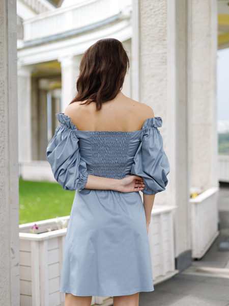 Платье Celesta из хлопка голубое