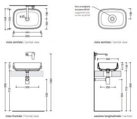 Накладная раковина Flaminia Flag 50 Countertop Basin 50х36 ФОТО