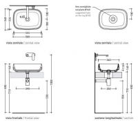 Раковина Flaminia Flag 50 Countertop Basin 50х36 схема 4