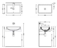 Раковина Flaminia Nile 62 Countertop Basin 62х40 схема 5