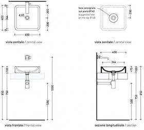 Накладная раковина Flaminia Nile 40 Countertop Basin 40х40 ФОТО