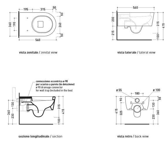 Унитаз Flaminia Link Wall Hung WC 5051/WC схема 2