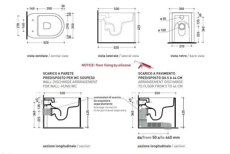 Унитаз Flaminia Astra Plus Back To Wall WC схема 6