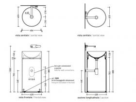 Напольная раковина Flaminia Mono Twin Slim Standing Basin To Wall MTC42P 42х42 ФОТО