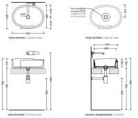 Раковина Flaminia Roll 56 Countertop Basin 56х42 схема 6