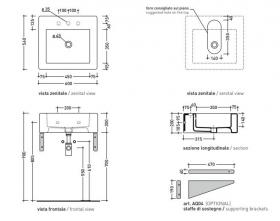 Подвесная раковина Flaminia Acquagrande 60 Countertop - Wall Hung Basin 60х56 ФОТО