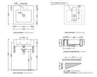 Раковина Flaminia Acquagrande 60 Countertop - Wall Hung Basin 60х56 схема 4