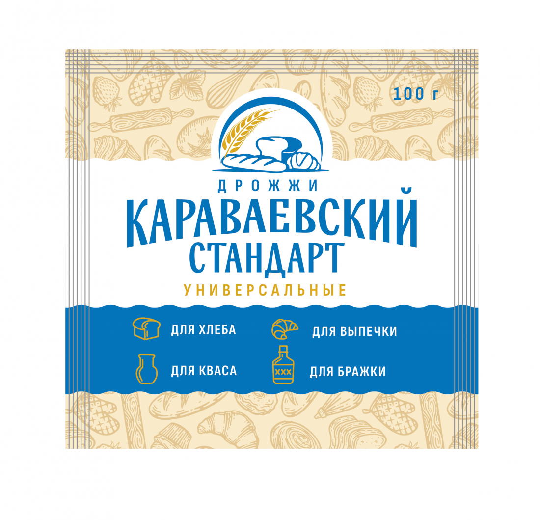 Дрожжи "Караваевский стандарт" универсальные, 100 гр (коробка 50 шт)