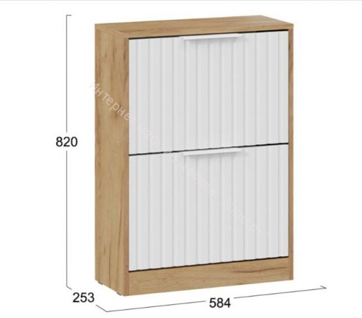 Тумба для обуви "Хилтон" Исп.2 -303.012.000 Дуб крафт золотой/Белый матовый