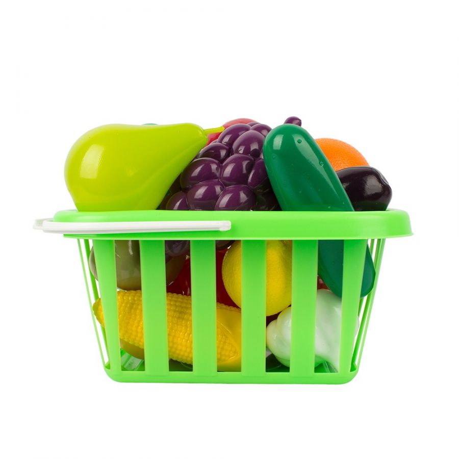 Игровой набор «Фрукты и овощи» в корзине 17пр.