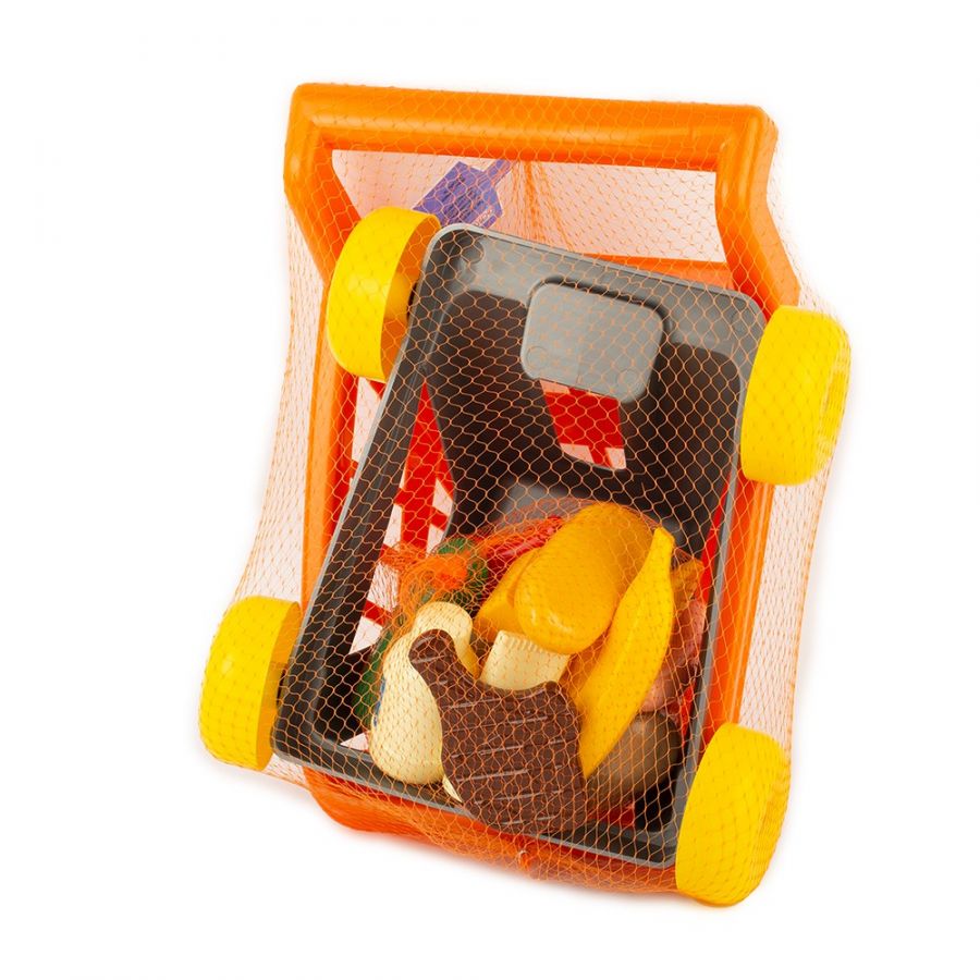 Тележка для супермаркета с продуктами