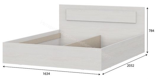 Кровать двойная универсальная 1600 МСП 1 с настилом Лайт Ясень Анкор светлый