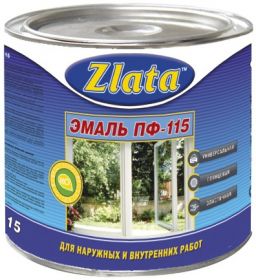 Эмаль Zlata ПФ-115 2.6кг Черная, Универсальная.