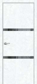 Межкомнатная Дверь с Экошпоном Bravo Браво-2.55 Snow Art / Mirox Grey 900x2000мм (Полотно+Коробка+5 Наличников) / Браво.