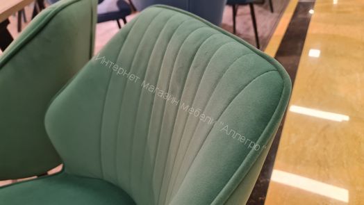 Стул DikLine 222М микровелюр Z39 авокадо, ножки черные