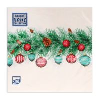 Салфетки бумажные Home Collection Сlassic «Новогодняя гирлянда», 3 слоя, 33х33, 20 шт.