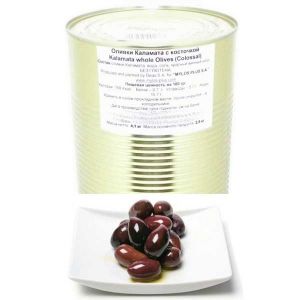 Оливки Каламата Mylos Plus Colossal Kalamata Olives whole 4,3 кг - Греция