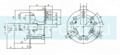 Механизированный токарный патрон 18 дюймов 3P-18 без проходного отверстия TMX