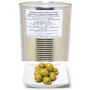 Оливки Зеленые без косточек Mylos Plus S.S. MAMMOTH Green Olives pitted - Греция