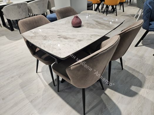 Стул DikLine 222М микровелюр B5 LATTE, ножки черные