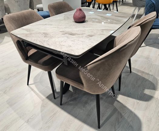 Стул DikLine 222М микровелюр B5 LATTE, ножки черные