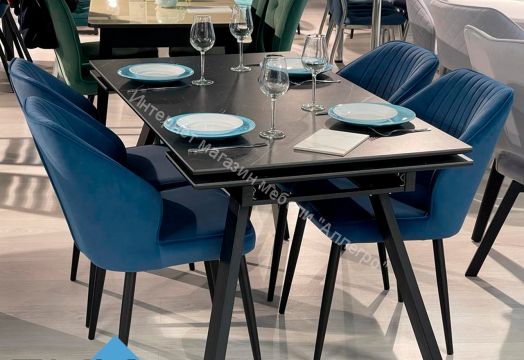 Стул DikLine 222М микровелюр Z20 синий, ножки черные