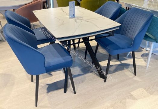 Стул DikLine 222М микровелюр Z20 синий, ножки черные