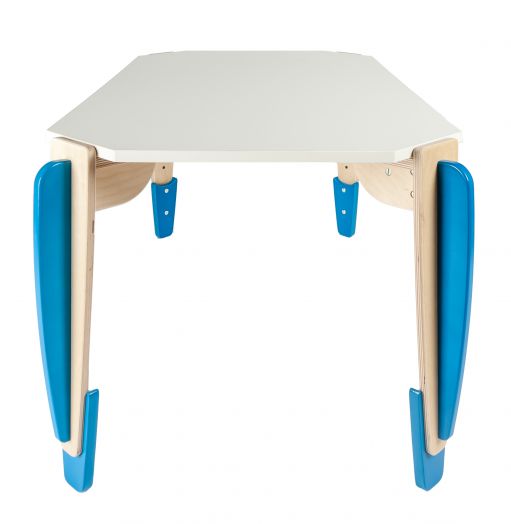Стол растущий, штабелируемый "Эдди" с прямоугольной столешницей на 6 мест (Голубой)