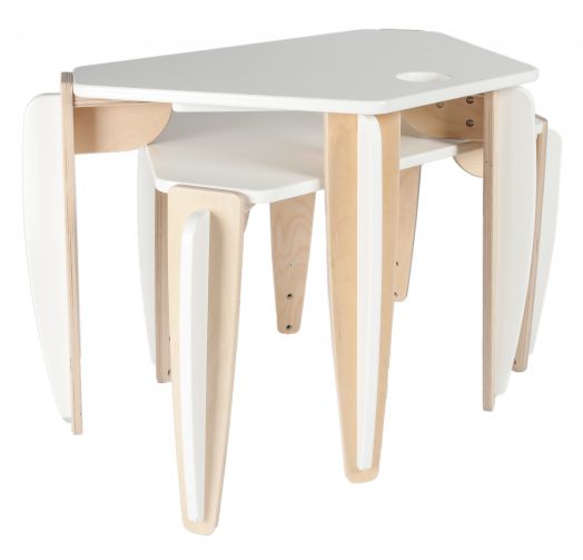 Стол растущий, штабелируемый "Эдди" Трапеция групповая на 4 места  (Жёлтый)