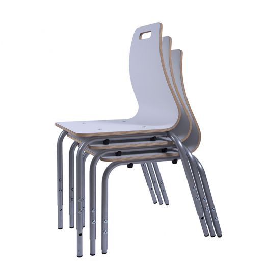 Стул ученический растущий штабелируемый СТ-01Р (Белый, серая кромка)