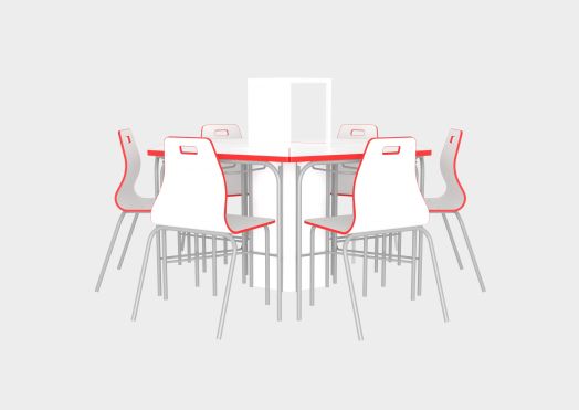 Стул ученический штабелируемый СТ-01 (Белый, красная кромка)