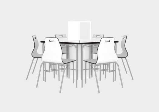 Стул ученический штабелируемый СТ-01 (Белый, чёрная кромка)