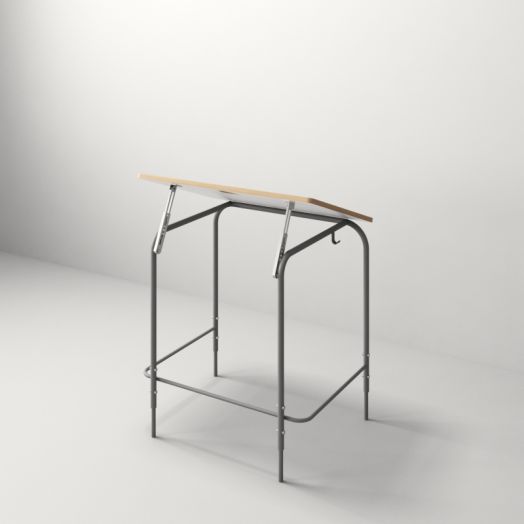 Стол ученический, растущий с регулировкой наклона столешницы (Белый, с красной кромкой)