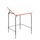 Стол ученический, растущий с регулировкой наклона столешницы (Белый, с красной кромкой)