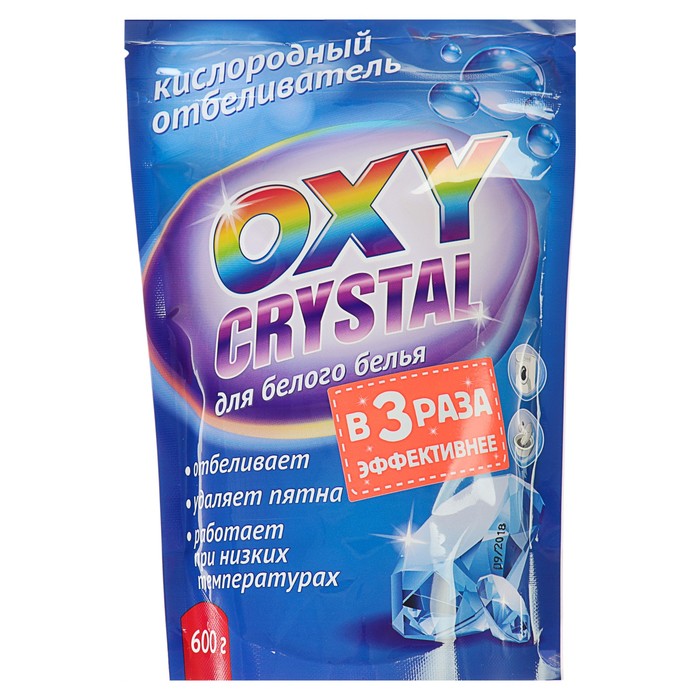 Отбеливатель Selena Oxy crystal, порошок, для белых тканей, кислородный, 600 г