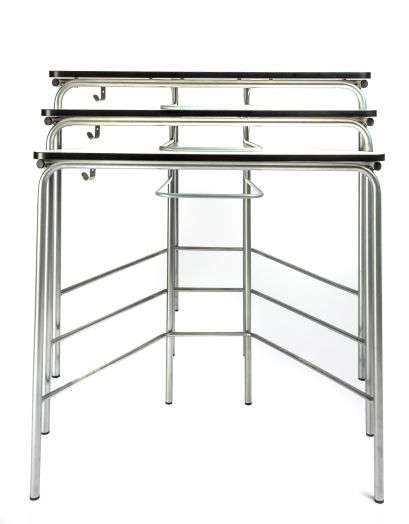 Стол-трапеция ученический штабелируемый  СТ-02Т (Белый, с белой кромкой)