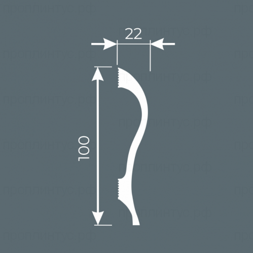 Плинтус PX038, 100х22, 2000мм, Экополимер/23